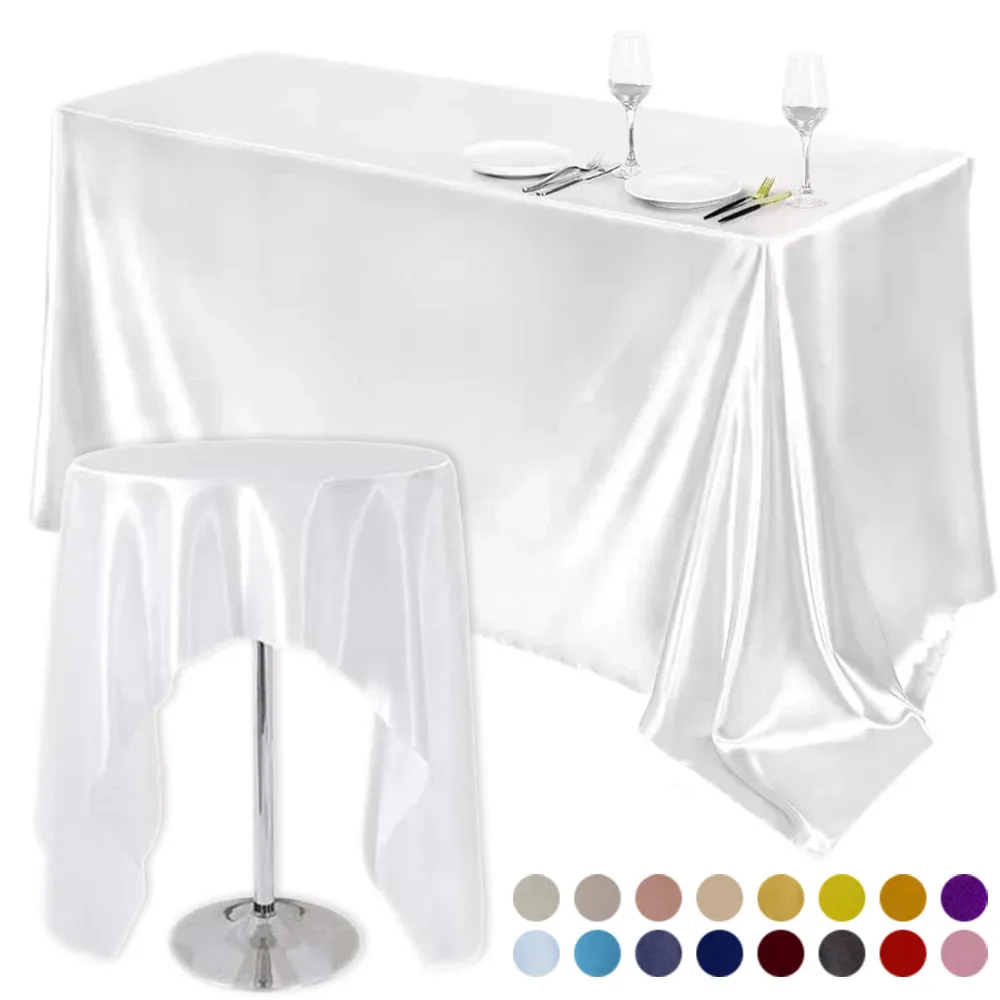 

White Tablecloth Anti Scratch Polyester Table Cloth Washable Fabric Table Cover Dining Buffet Wedding Party Christmas Banquets