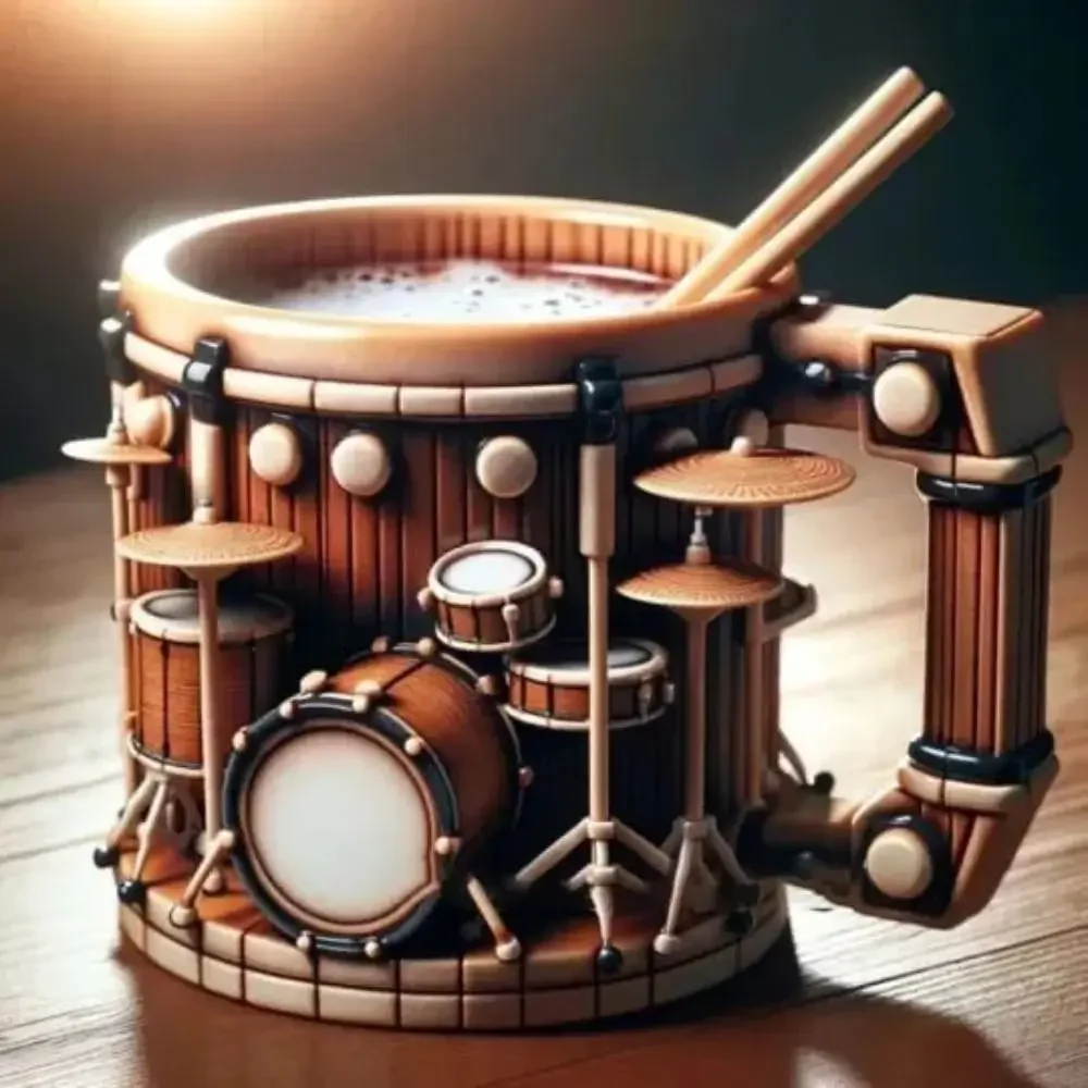 Resin Musical Instrument Coffee Mug Guitar Pattern Handcrafted Coffee Cup Durable Guitar Shaped Coffee Cup for Desktop Ornament