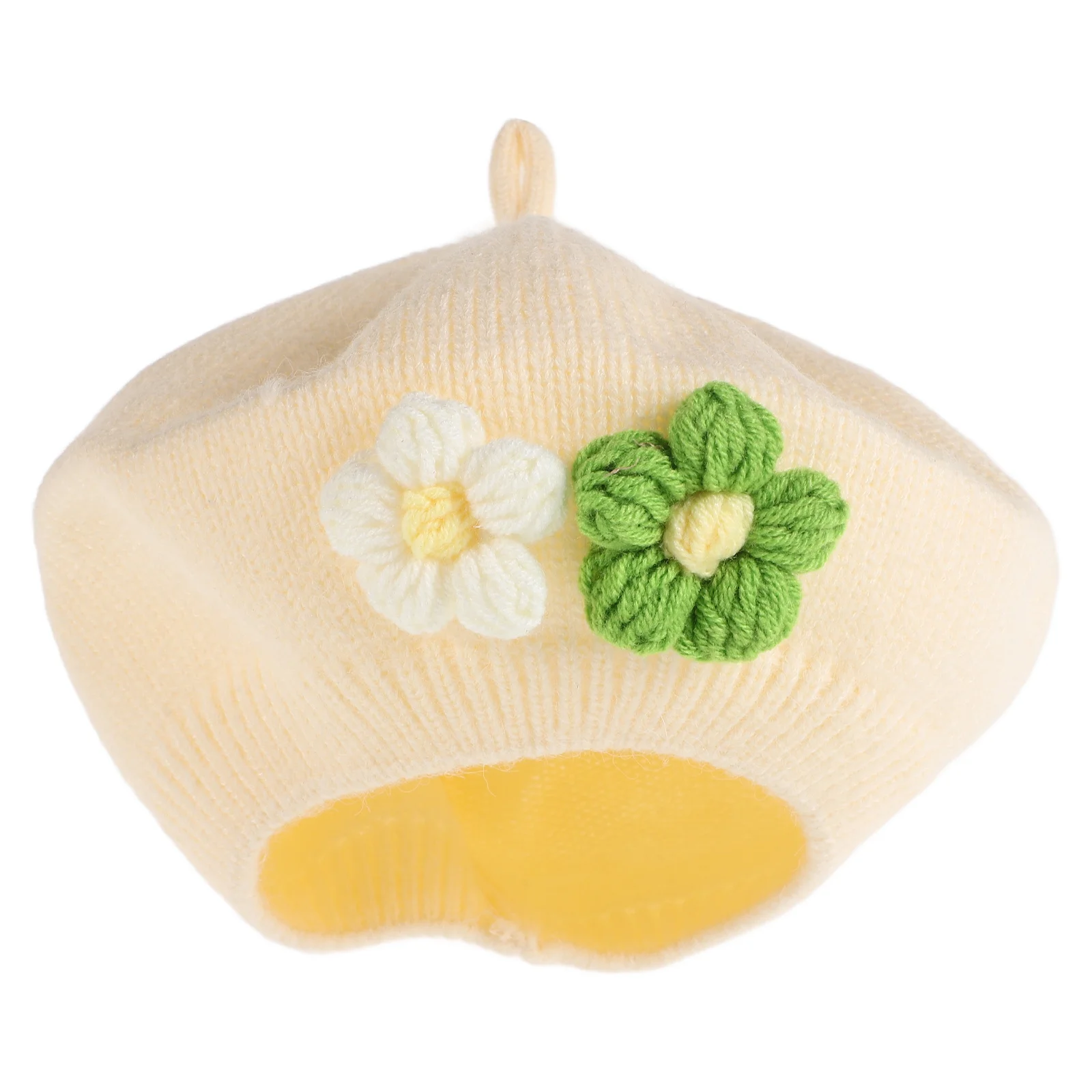 

Baby Girl Winter Beret Hat Knitted Beanie 0-3 Years Toddler Winter Cap French Style Cute Baby Beret Hat Dino
