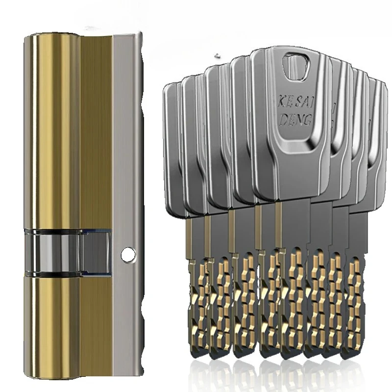High Quality European Standard Cylinder Super C-level Anti-theft Door All Copper Lock Core, Household All Metal 8pcs Master Keys