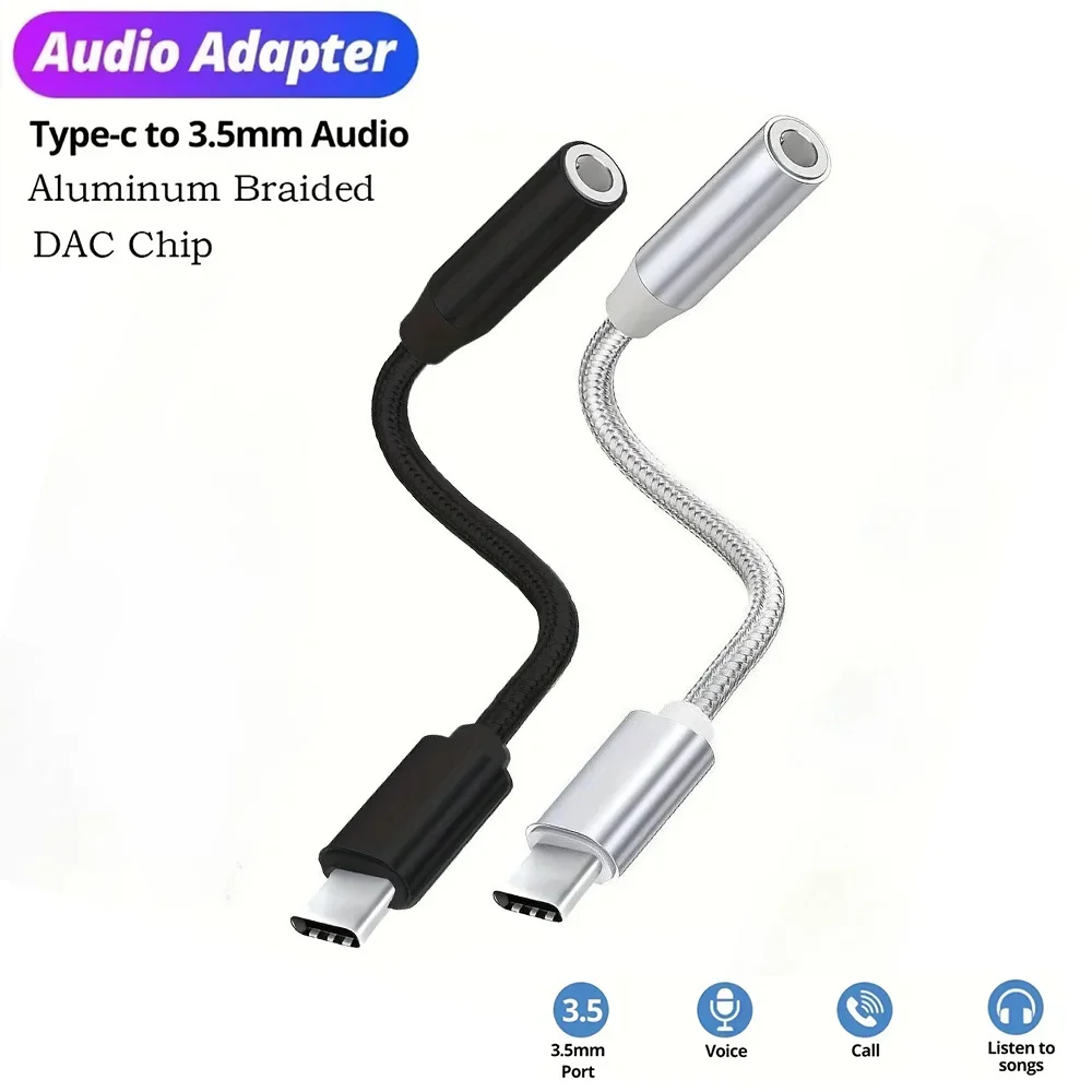1/2PCS Type C to 3.5mm Headphone Adapter USB-C 3.5 Jack Audio Cable for Huawei P30 Xiaomi Samsung Oneplus Earphone Audio Adapter