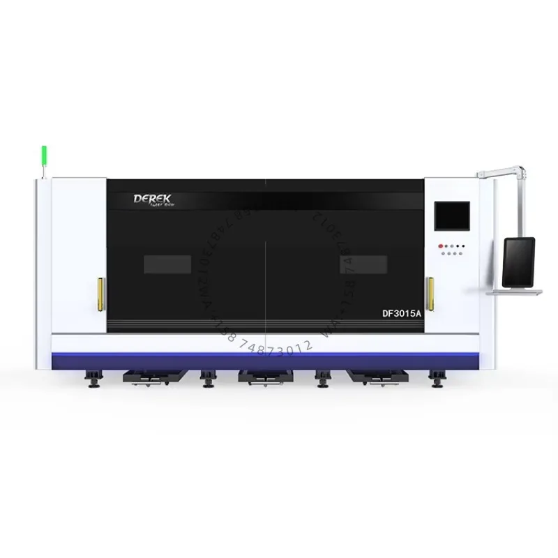 New 6kw 12kw Fully Enclosed Fiber Las er Cut ting Machine Hiwin Cypcut Control Electric Door Slide-out Table for Steel Metal