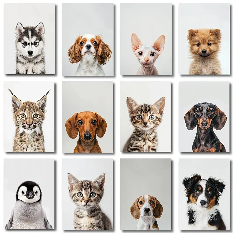 cute Dog Bengal Cat Baby Golden Retriever Shepherd Canvas Painting Wall Art Prints Animal Picture Nordic