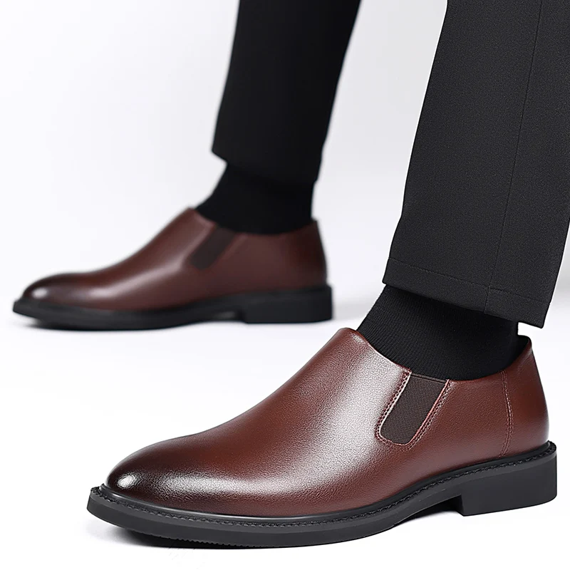 

2024 Italian casual formal men's clothing shoes formal business leather soft sole breathable wedding dress Oxford office shoes