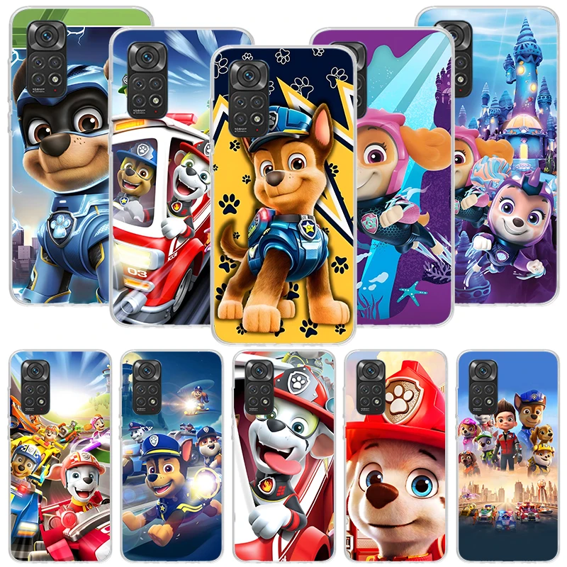 Funda de teléfono P-Patrols con diseño de pata de perro y Animal para Xiaomi Redmi Note 14 13 12S 12 11S 11E 11 Pro Plus 11T 10S 10 9S 9 Art Soft Patt