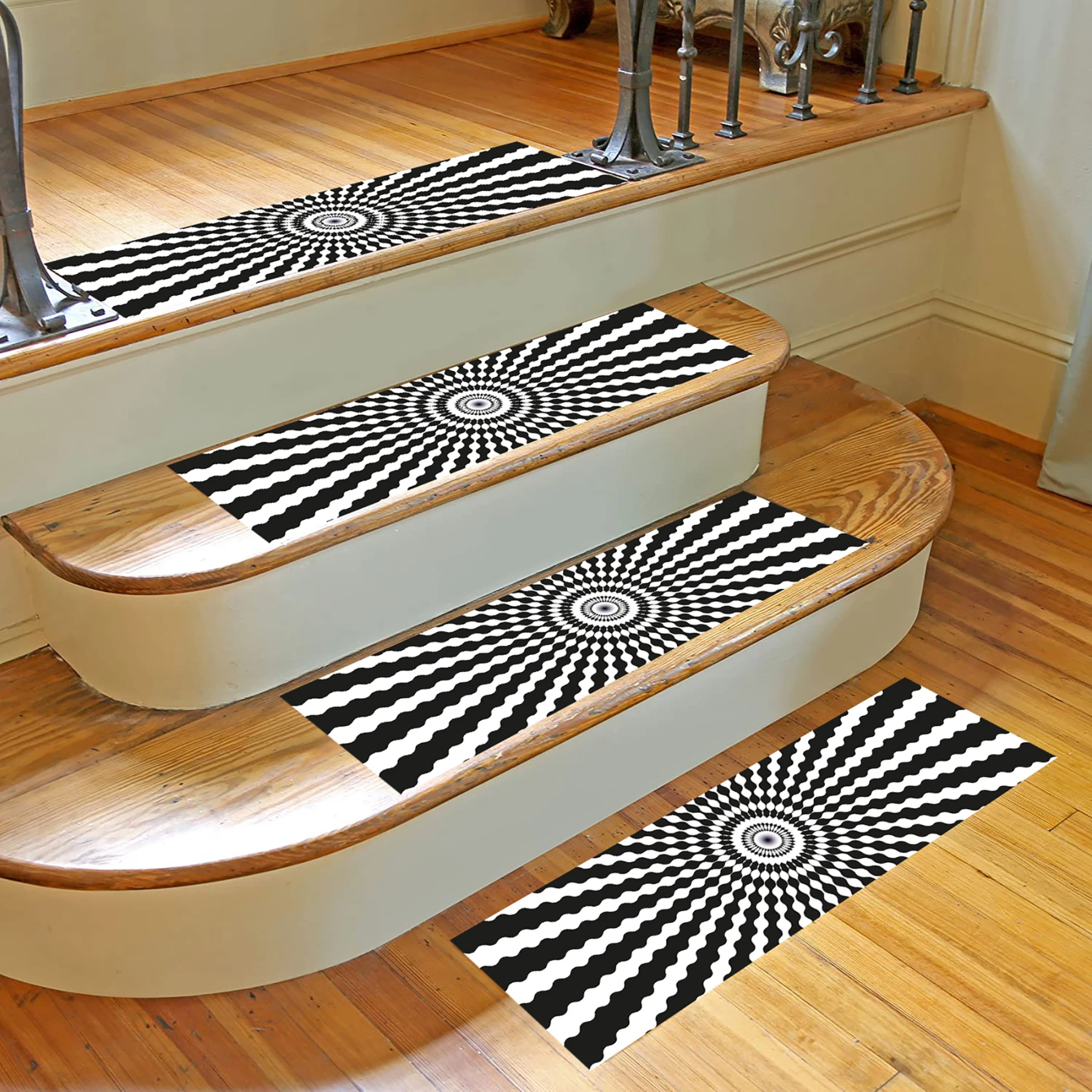 

Abstract Patterned Stair Tread Rug, Stair Carpet, Non Slip Stair Mat Stair Rug, Home Decor, HD Printed Rug, sm710