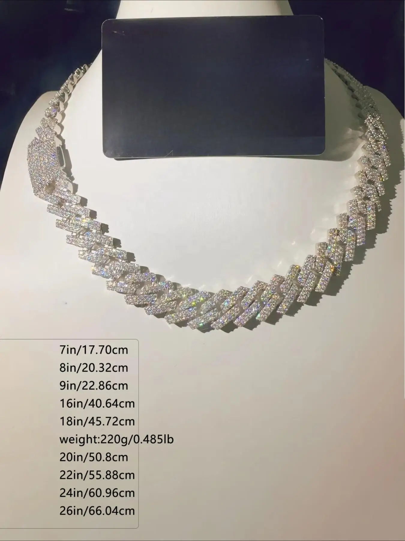 Fashion 14mm 2Row Vvs Diamond Bus HipHop Necklace,Light Luxury Cuban Chain,Versatile All-Season Wear,Friends Date Dinner Jewelry