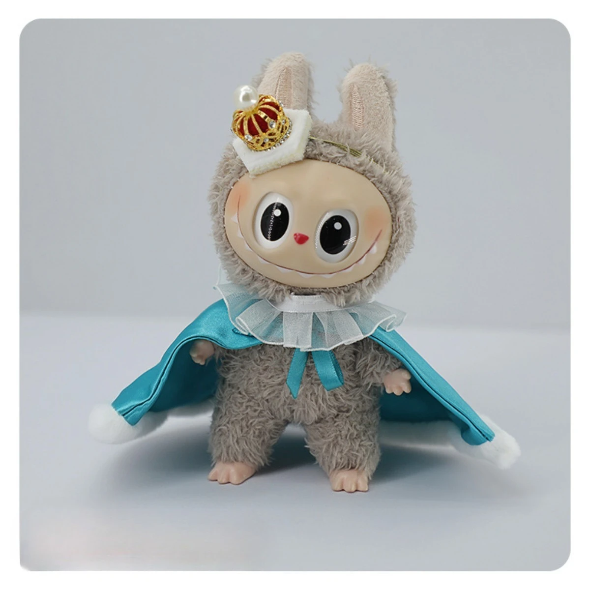 ل 15/17 سنتيمتر Labubu الملابس دمية صغيرة تاج و الدافئة كيب فستان لتقوم بها بنفسك هدية ملابس دمى اكسسوارات الجلوس لعبة حفلة لتقوم بها بنفسك اللعب