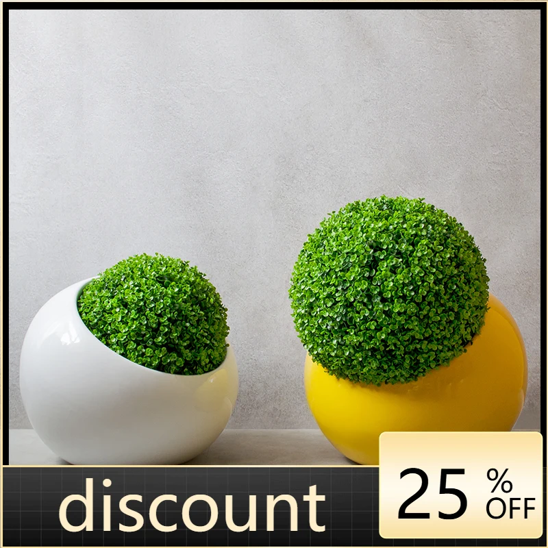 LTT simple modern FRP floor-to-ceiling large vase round spherical flower ornament