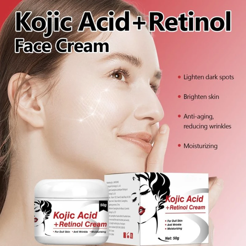 

Kojic Acid Cream Retinol Facial Brightening Moisturizing Cream Skin Rejuvenation Softening Gentle Oil Control Safe Skin Cream