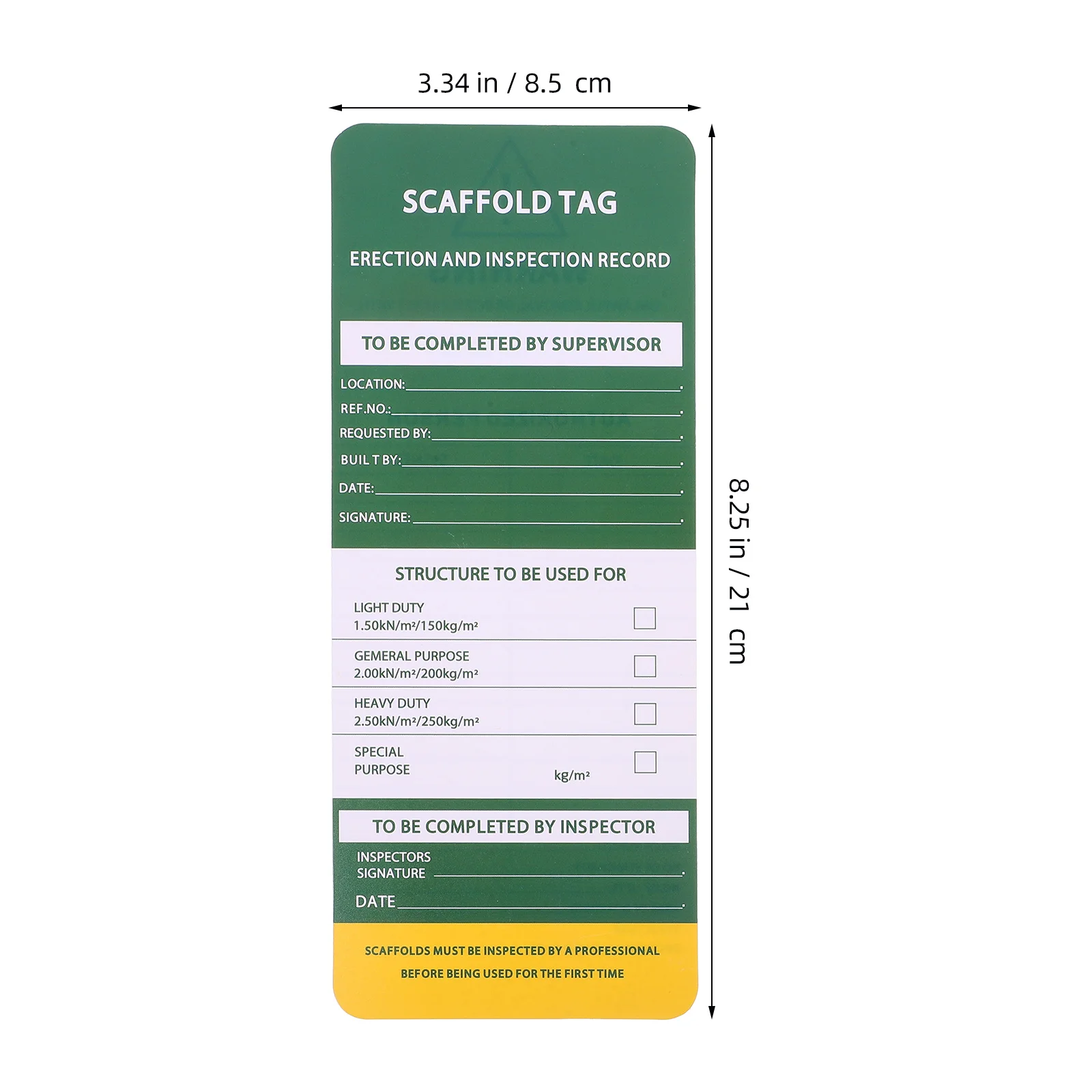 6pcs Safety Inspection Tags Scaffold Warning Labels For Construction Sites Pvc Durable Industrial Tag Sets Scaffolding Safety