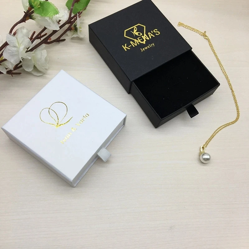 100PCS/LOT jewelry gift boxes -White- Custom packaging box with logo - Ring Necklace Bracelets Earring Gift Packaging Box