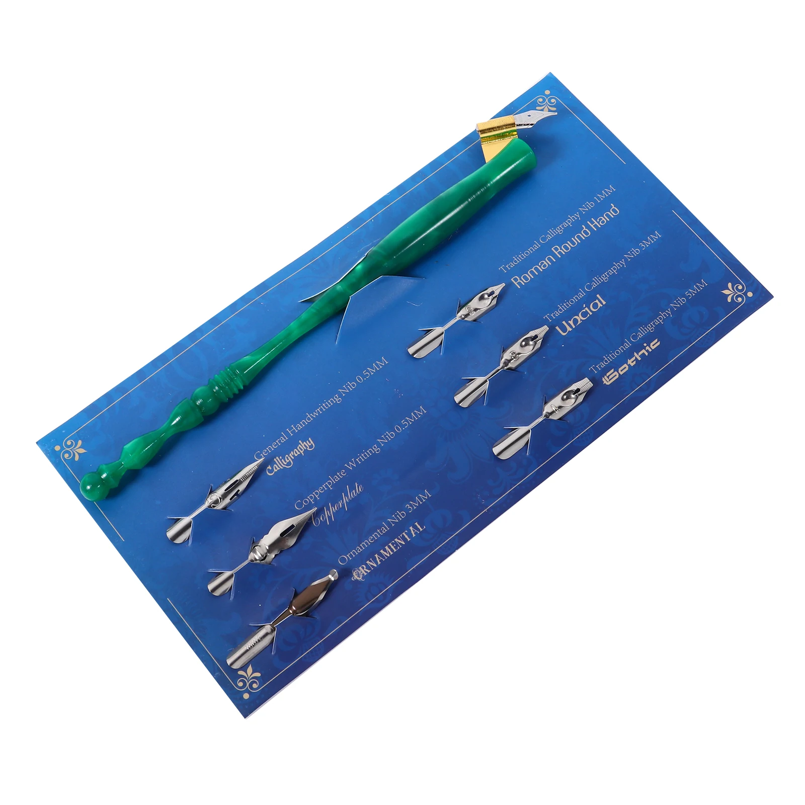 1 set Dip Pen Set 6 Nibs Wood Handle Calligraphy Pen Smooth Writing Wear-Resistant Lightweight Design Gift For Beginners