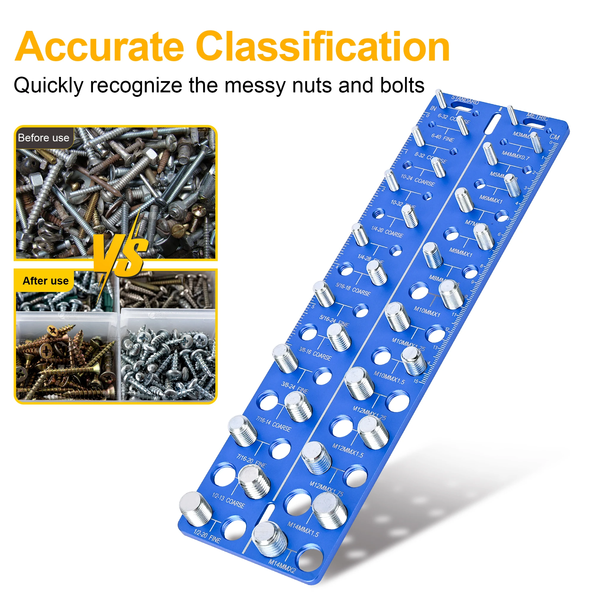 أداة فحص مسامير الجوز لقياس أبعاد البراغي والمسامير