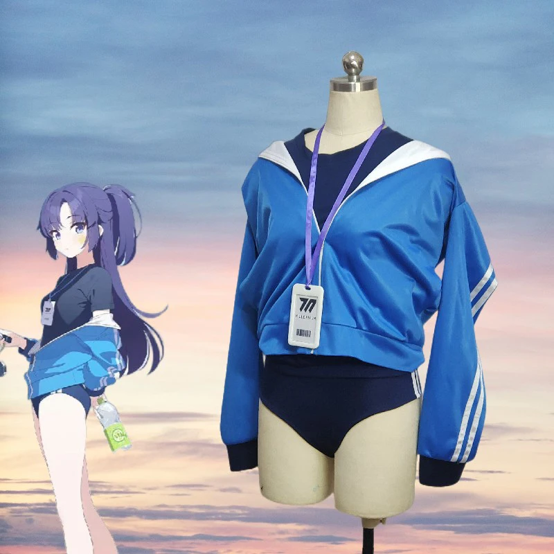 

Game Blue Archive Cos Hayase Yuka Cosplay Sexy Daily Loose coat sportswear Outfit Customize Female Costume B