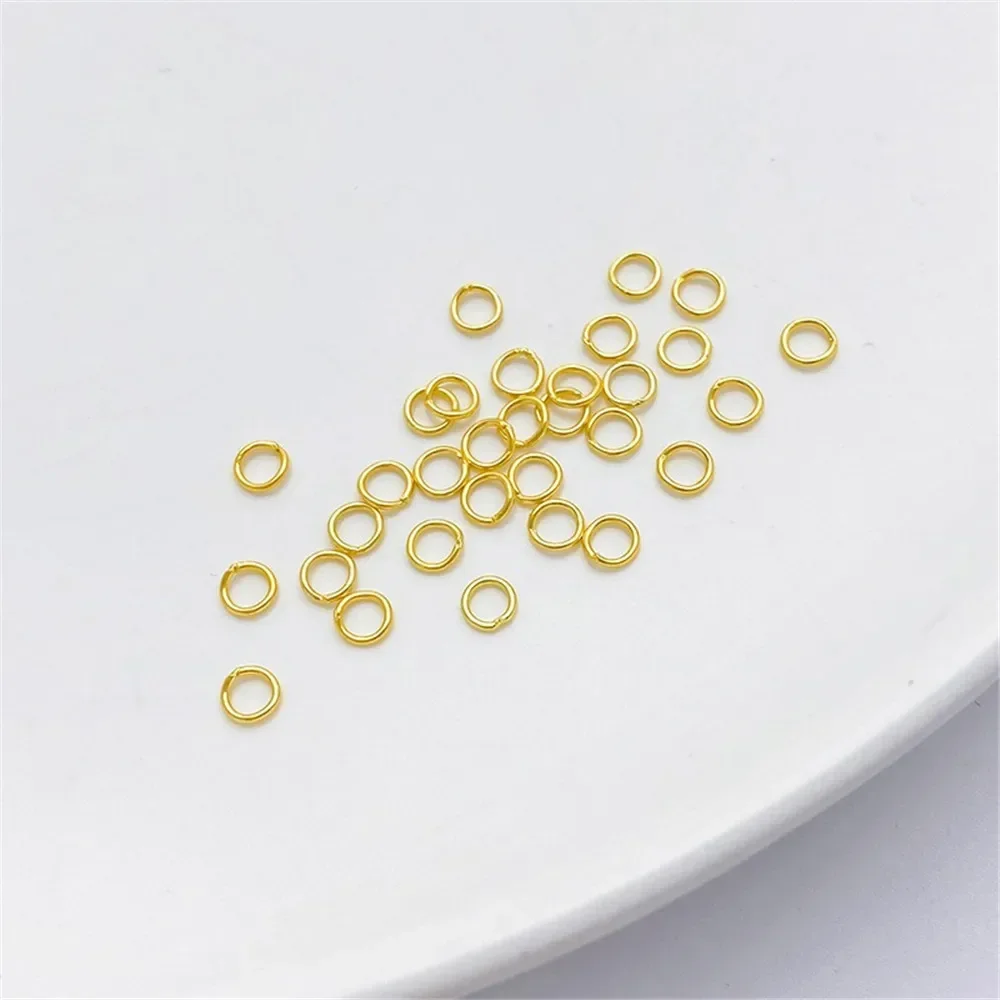 S925 Sterling Verzilverd 18K Goud Open Ring Sluiting Ring Enkele Cirkel DIY Armband Ketting Sieraden Materiaal Accessoires