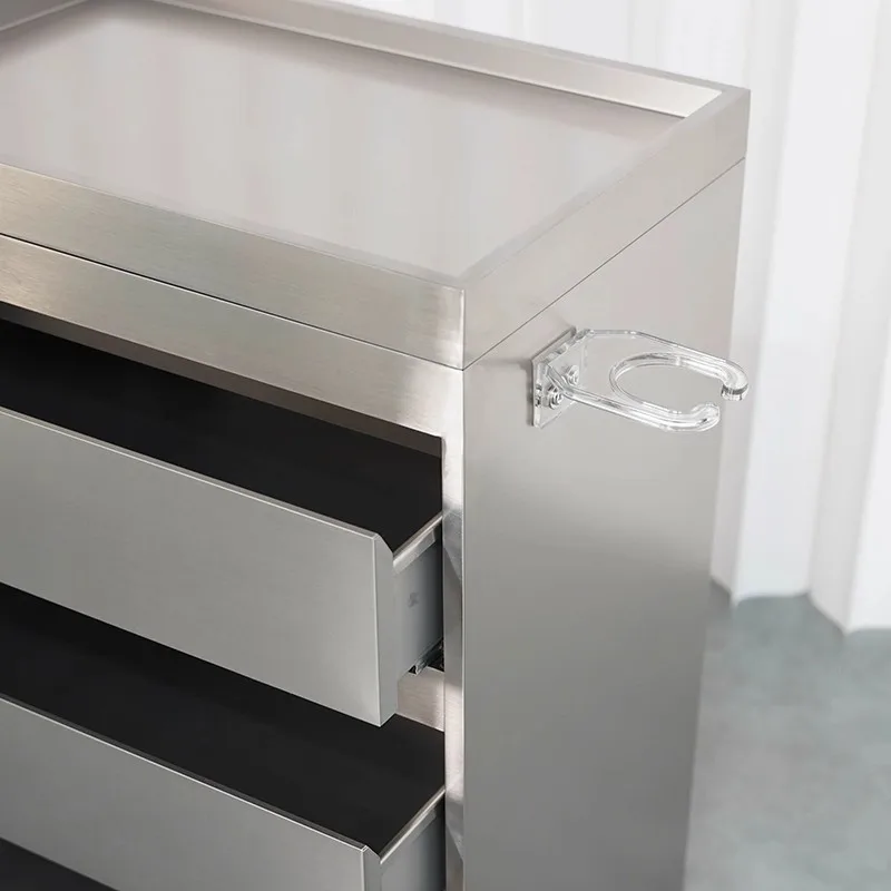 الفولاذ المقاوم للصدأ صالون الشعر عربة مصنع مخصص بسيط ضوء فاخر نمط صالون حلاقة أداة مقص تخزين منضدة