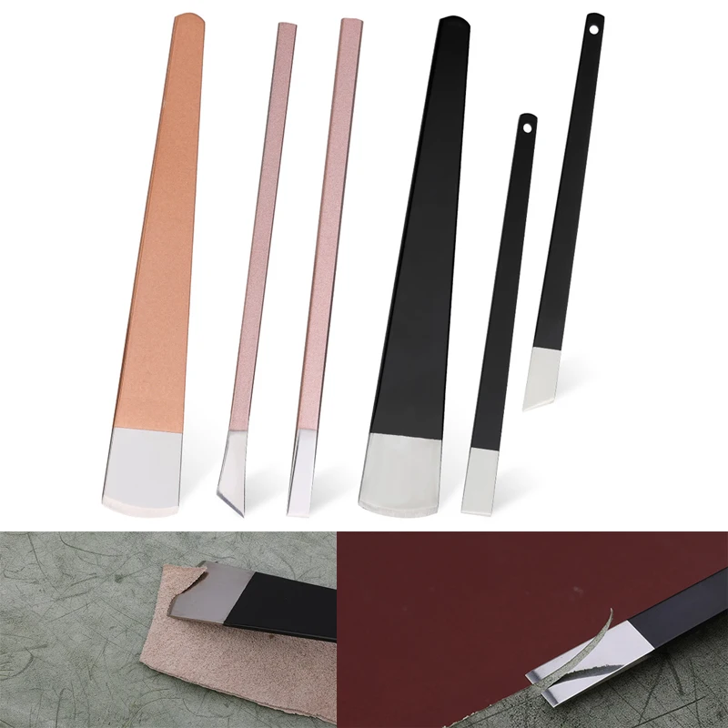 KRABALL Thinning Cutting Knife for Leather Edge Repair Leather Carving Skinning Shovel Knife Leathercraft Working Tools 1pc