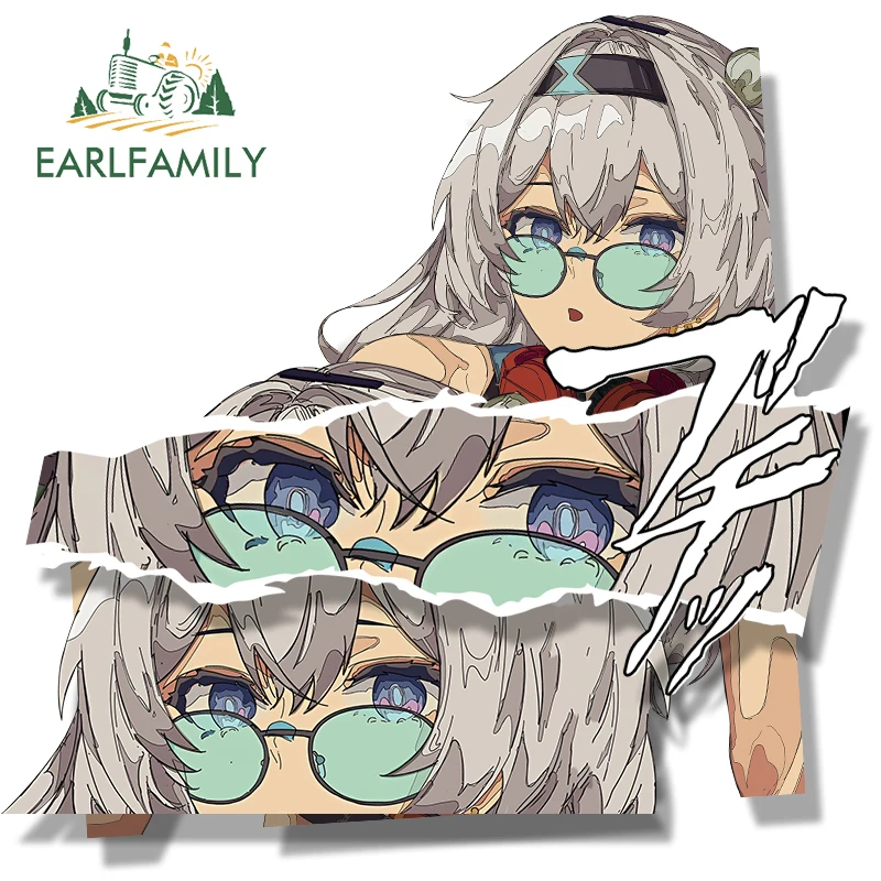 EARLFAMILY Honkai Star Rail Firefly Fanart Car Sticker Cartoon Sketch Waifu Decal Peek Girl Window Helmet Motorcycle Stickers