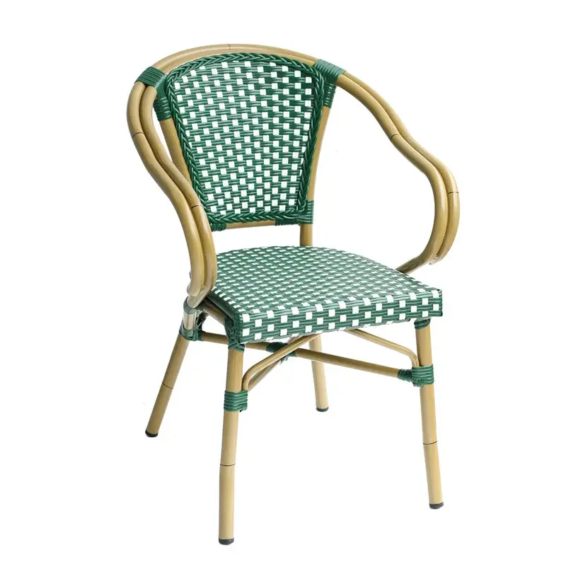 

Modern leisure hotel outdoor furniture armrest dining chair small pure fresh single seat PE rattan chair
