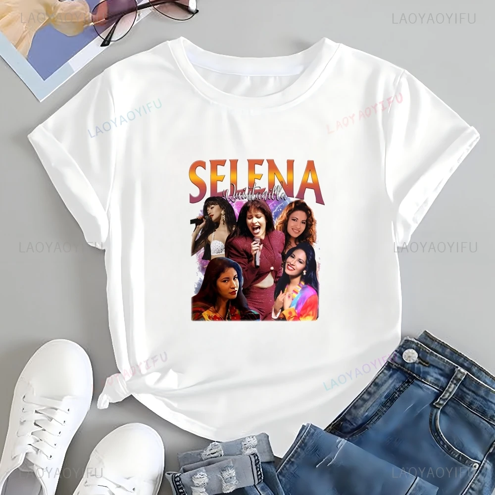 

Selena Quintanilla Printed T-shirt Selena Quintanilla Fan Top Trend Harajuku Short Sleeve Unisexes Shirt Graphic Large T-shirt