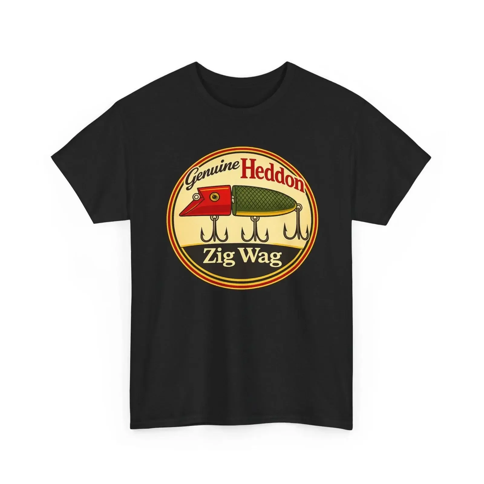 Genuine Heddon Zig Wag Vintage Wood Classic Fishing Lure Retro Collector T Shirt vintage Washed Breathable Slightly Versatile