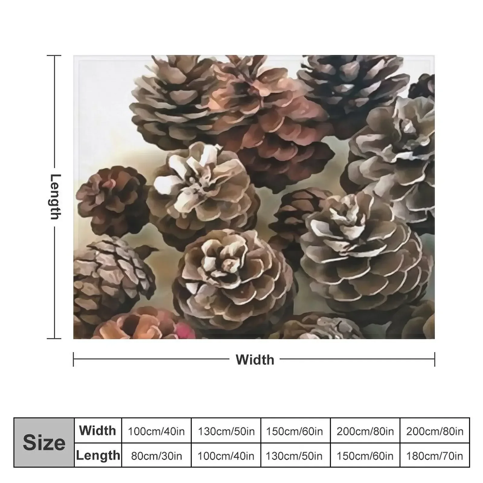 Pine Cones Organic Christmas Ornaments Art Throw Blanket Bed Sofa Blankets