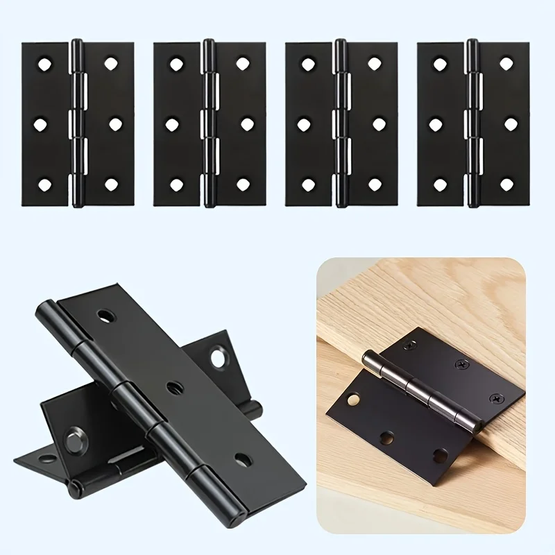 

4pcs Door Hinge Stainless Steel Hinges Cabinet Door Windows Flat Hinge Home Furniture Door Connector Hardware Accessories