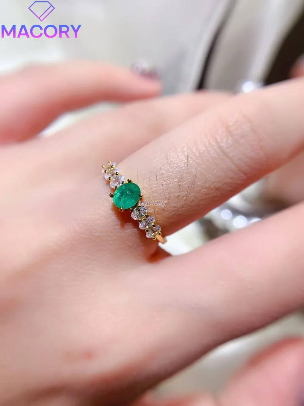New Emerald Ring S925 Sterling Silver Jewelry Engagement Wedding Ring Christmas Valentine's Day Anniversary Gift First Choice