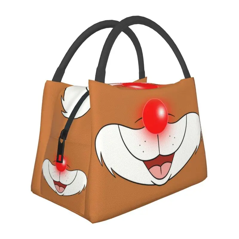 

Rudolph The Red Nose Reindeer Insulated Lunch Bag for Women Waterproof Christmas Thermal Cooler Lunch Tote Beach Camping Travel