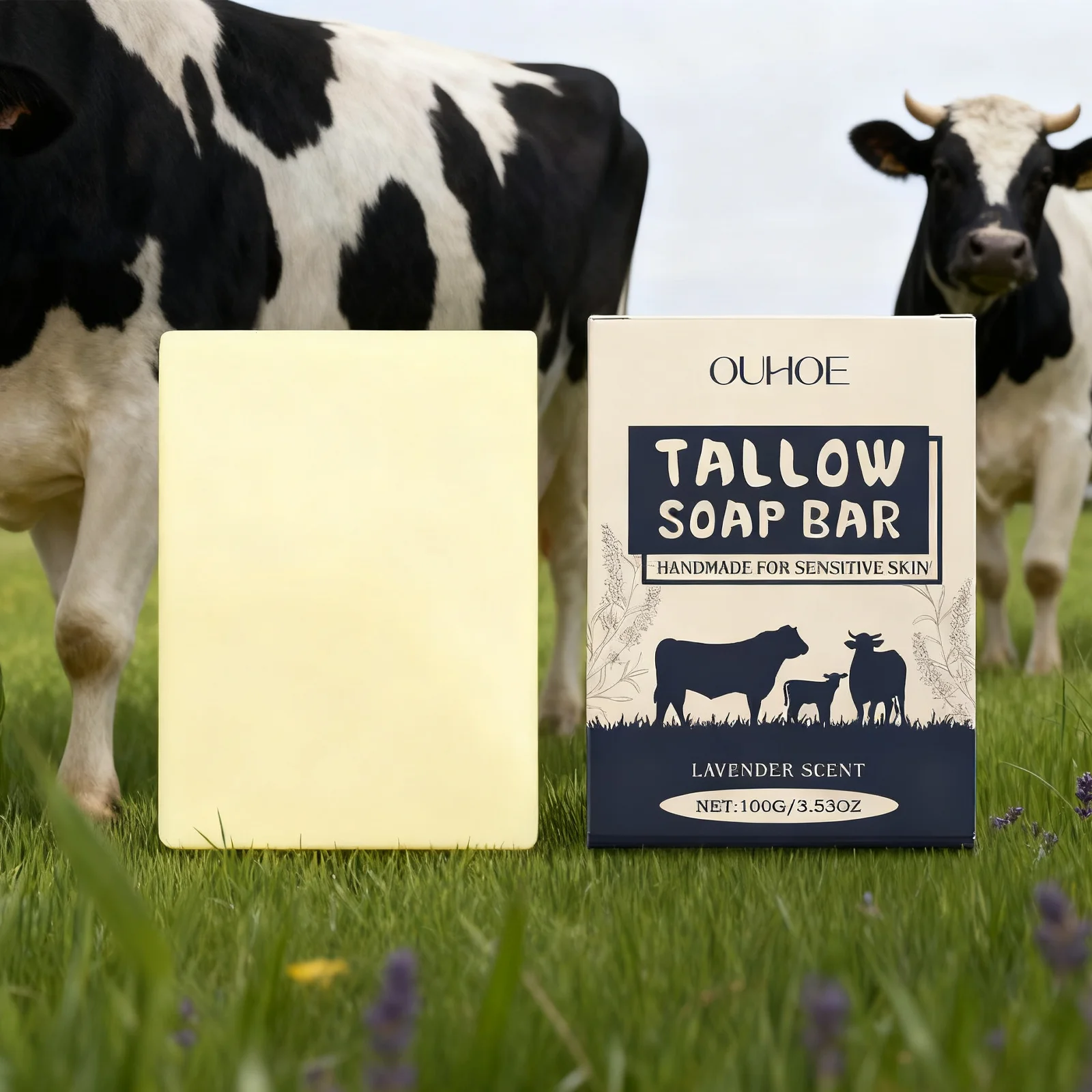 

OUHOE Herbal Tallow Soap 1/2/5/10pcs - Deep Moisturizing Face & Body Soap, Lock Water, Relieve Dry Skin, Gentle Cleansing