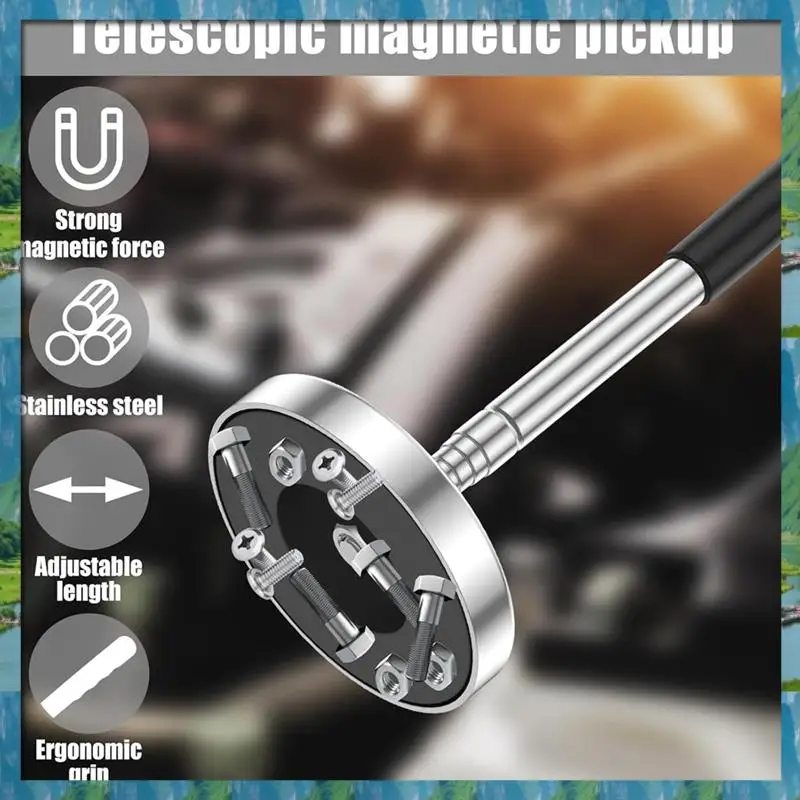 AB07 HOT 35LB Магнитная подметальная машина Телескопический инструмент для захвата Винты Детали Finder Выдвижная ручка От 8,3 до 33 дюйма Винт для захвата гвоздей