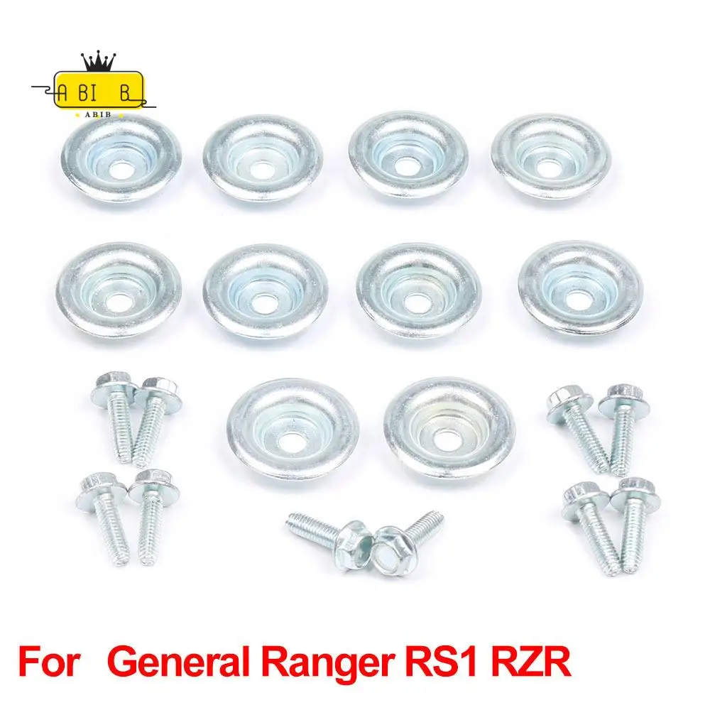 

ABIB -10 Pcs UTV Skid Plate Washers Bolt Kit For Polaris RZR 570 800 900 1000 XP Ranger General RS1 7556065 7518529