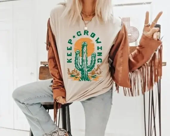 Cowboy T Shirt Southwest Rodeo Vintage Inspired Western Retro Comfort Colors Garment Dyed Boho Cactus