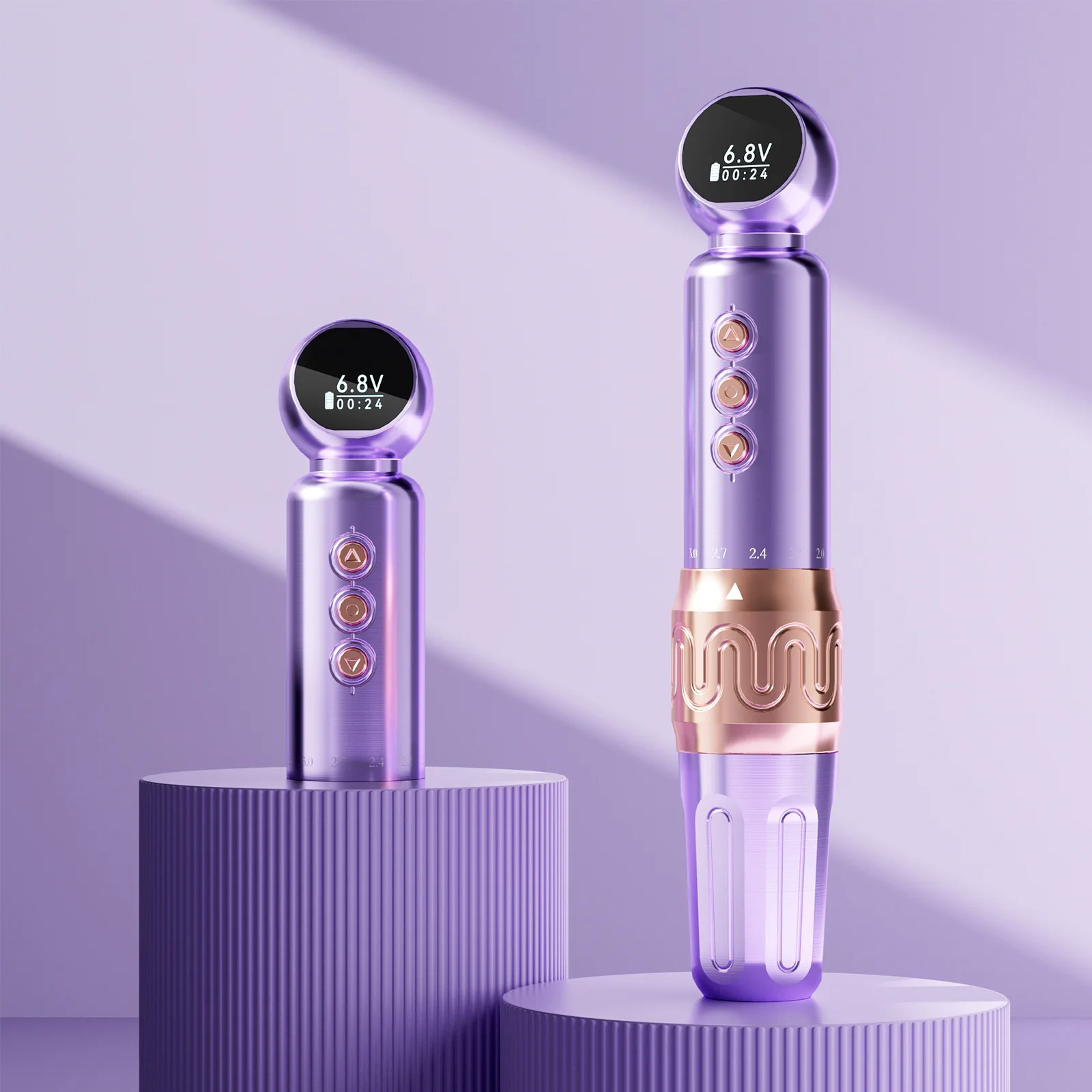 

Tattoo Machine Purple Wireless Lightweight Long Battery Life Dual Battery Semi Permanent Makeup Embroidery Pen For Body Artists