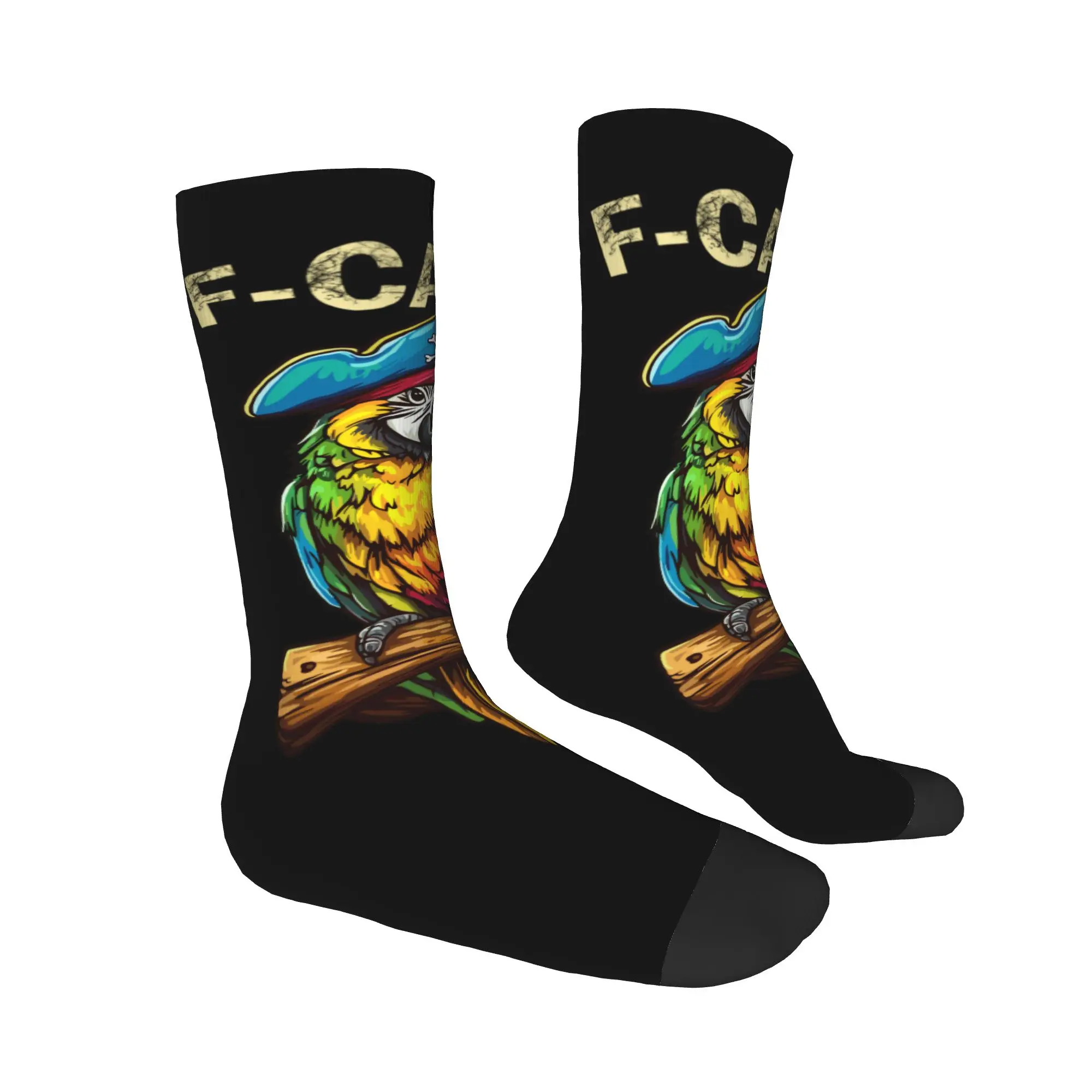 Chaussettes perroquets drôles F-Caw-F pour femmes et hommes, chaussettes chaudes d'équipage de sport de Football avec impression 3D