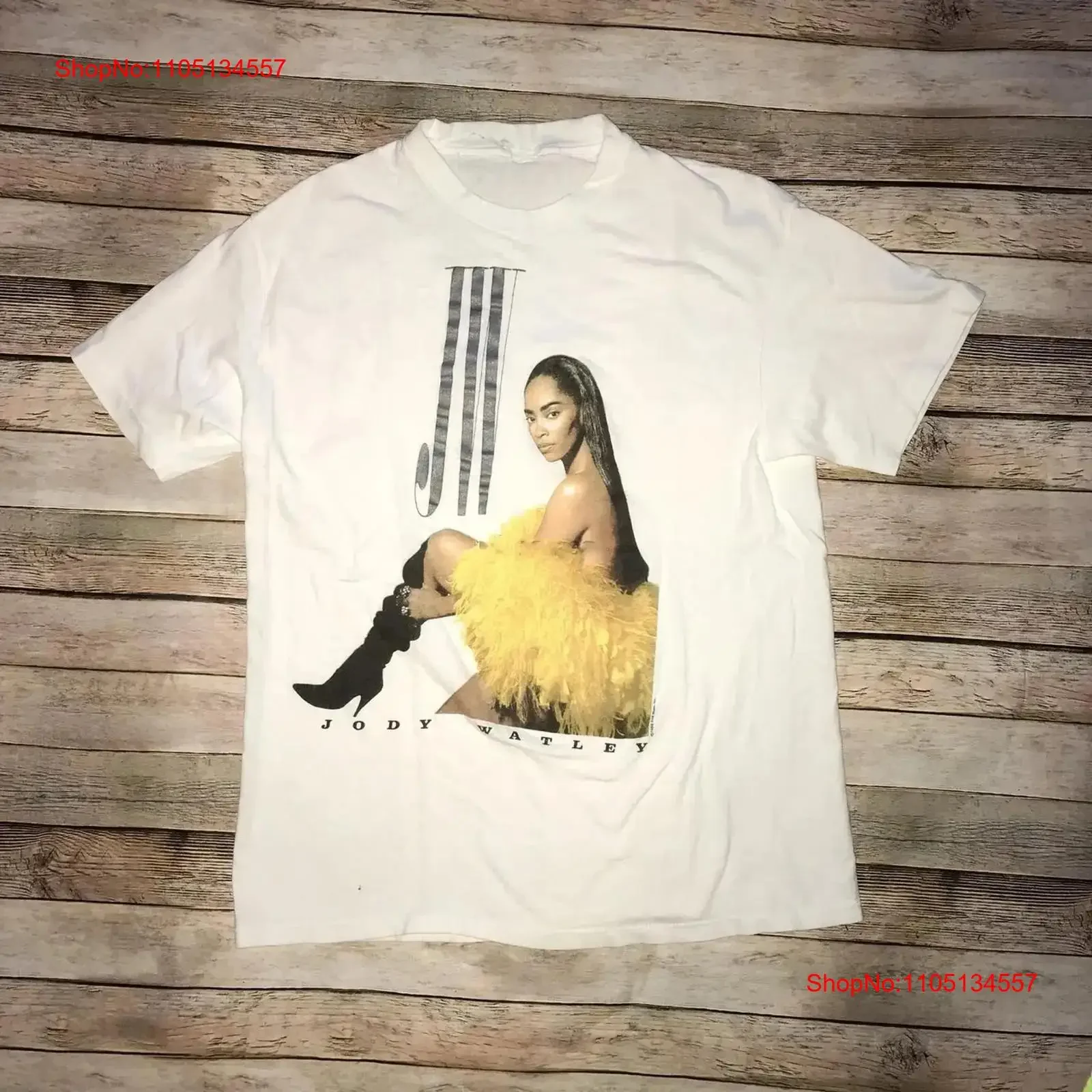 JODY WATLEY Larger than Life T Shirt Classic White Size S 5XL 1H0244 vintage Washed streetwear Stylish graphic Versatile