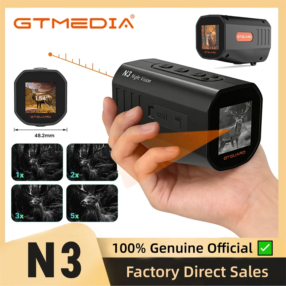 GTMEDIA N3 Infrared Night Vision Monocular 5x Digital Zoom 1080P Video Recording 3W 850nm IR LED 300m Full Darkness For Outdoor
