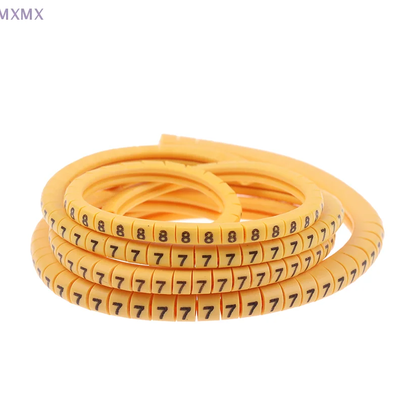 1, 1.5, 2.5 mm² 와이어 직경 튜브용 노란색 케이블 마커 EC-0.5의 포괄적인 500피스 세트.