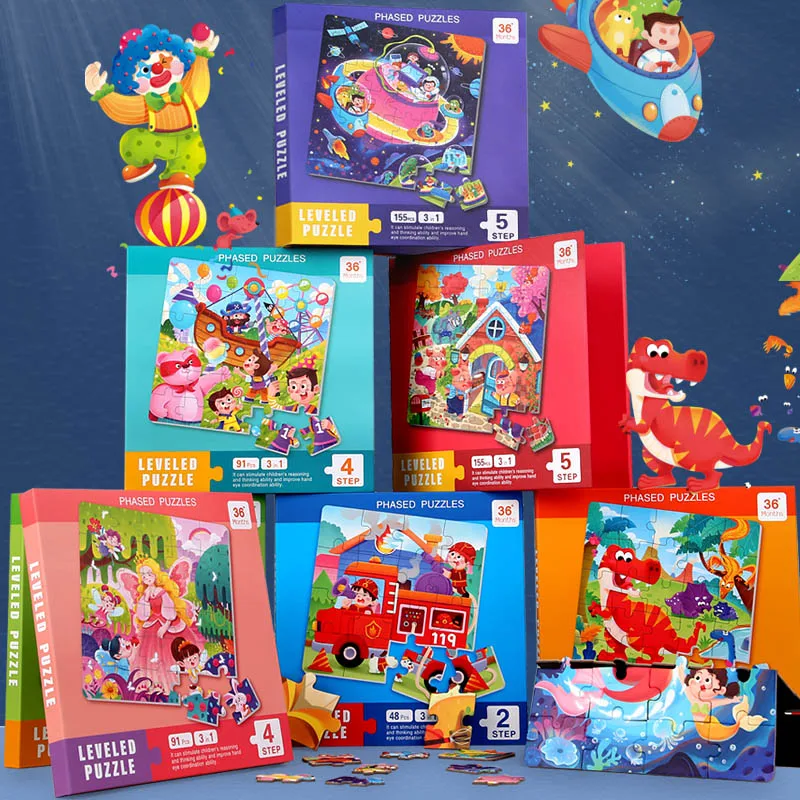 Kids Magnetic Wooden Puzzle Cartoon Pattern Busy Quiet Book Jigsaw Puzzles Game Kids Montessori Educational Toys for Children