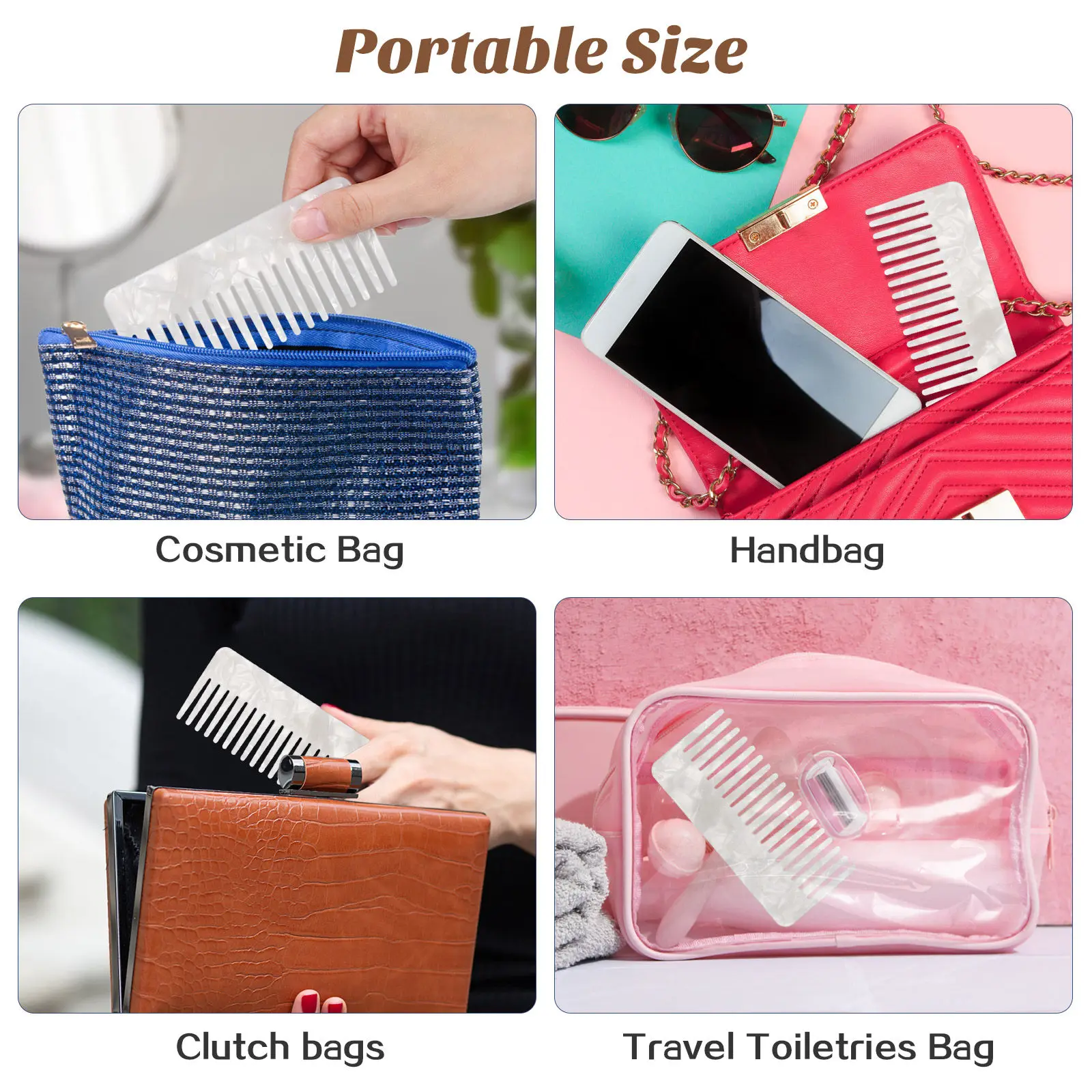 

1 шт. Антистатическая расческа для волос с широкими зубьями, полированная, для распутывания, с удобной ручкой, для ухода за волосами, для салонов и домашнего использования, предотвращает ломкость волос