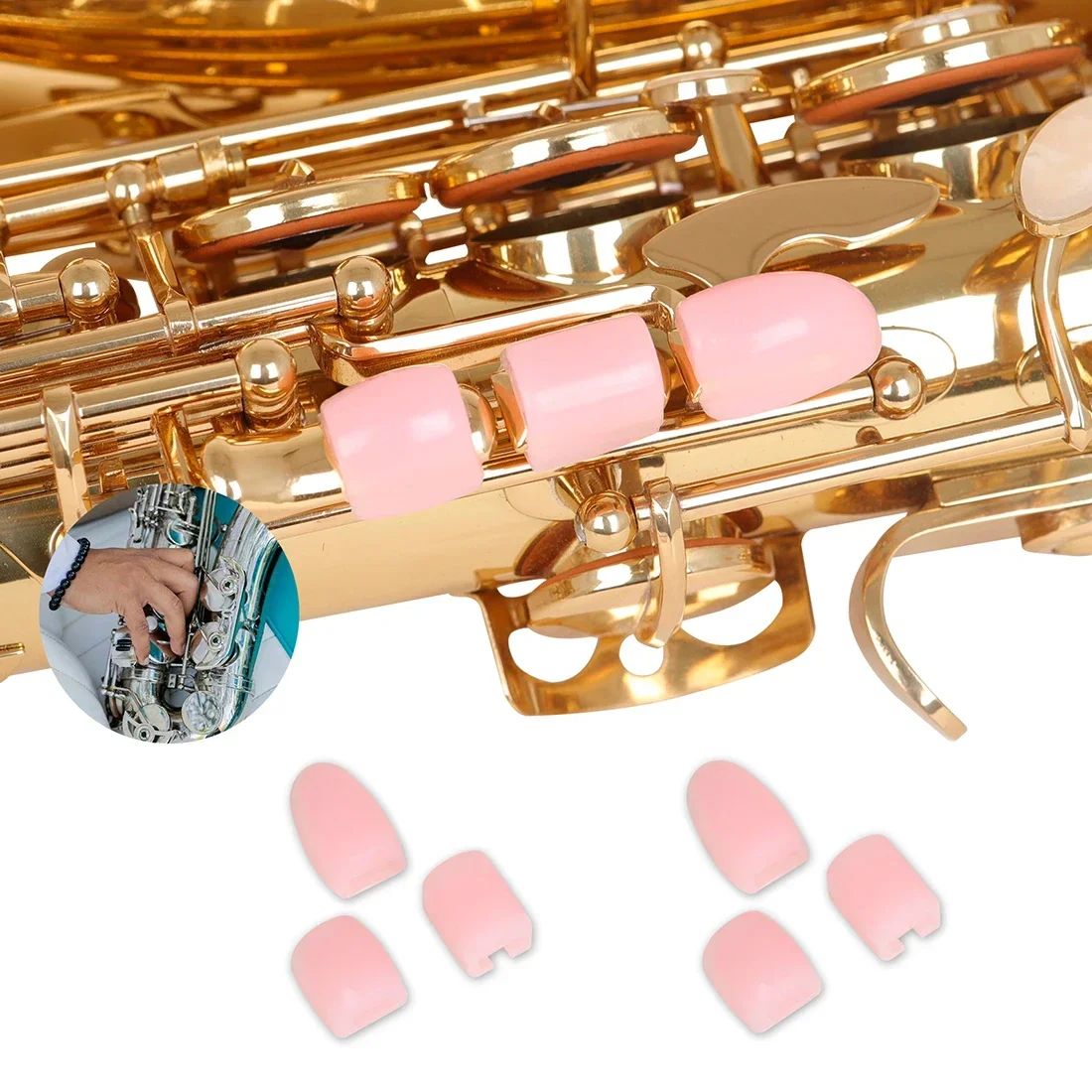 Saxophone Right Side Rest Cushion Key Pads Alto Tenor Soprano High C Key Side E Key Side B Key Sax Silicone Gel Finger Protector