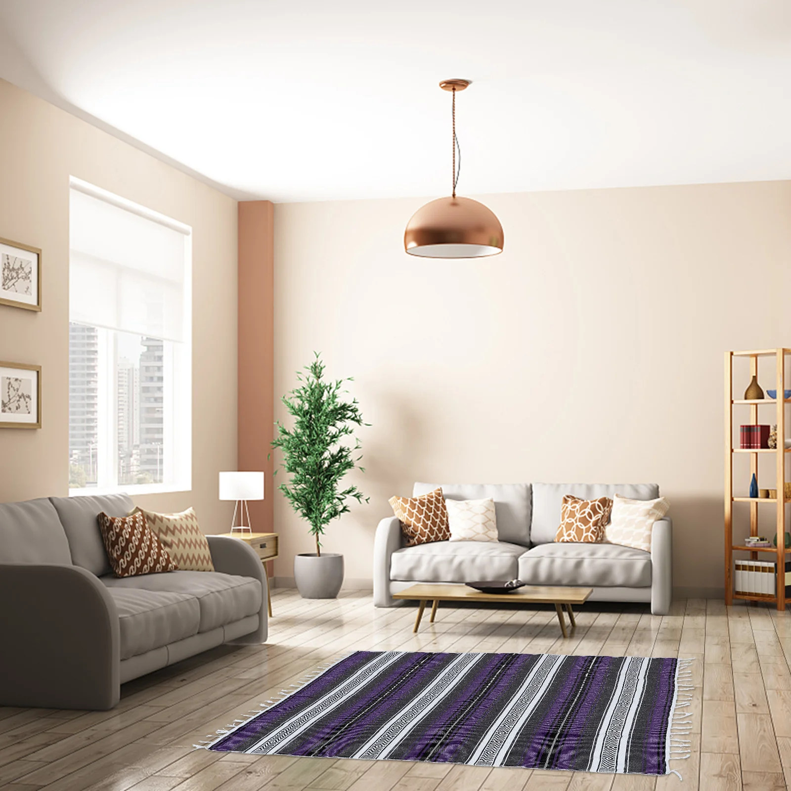 

Mexican Blanket 130X180Cm Dark Red Woven Sofa Blanket Soft Thick Polyester Cotton Blend Home Decor Bedroom Car Gift Yoga