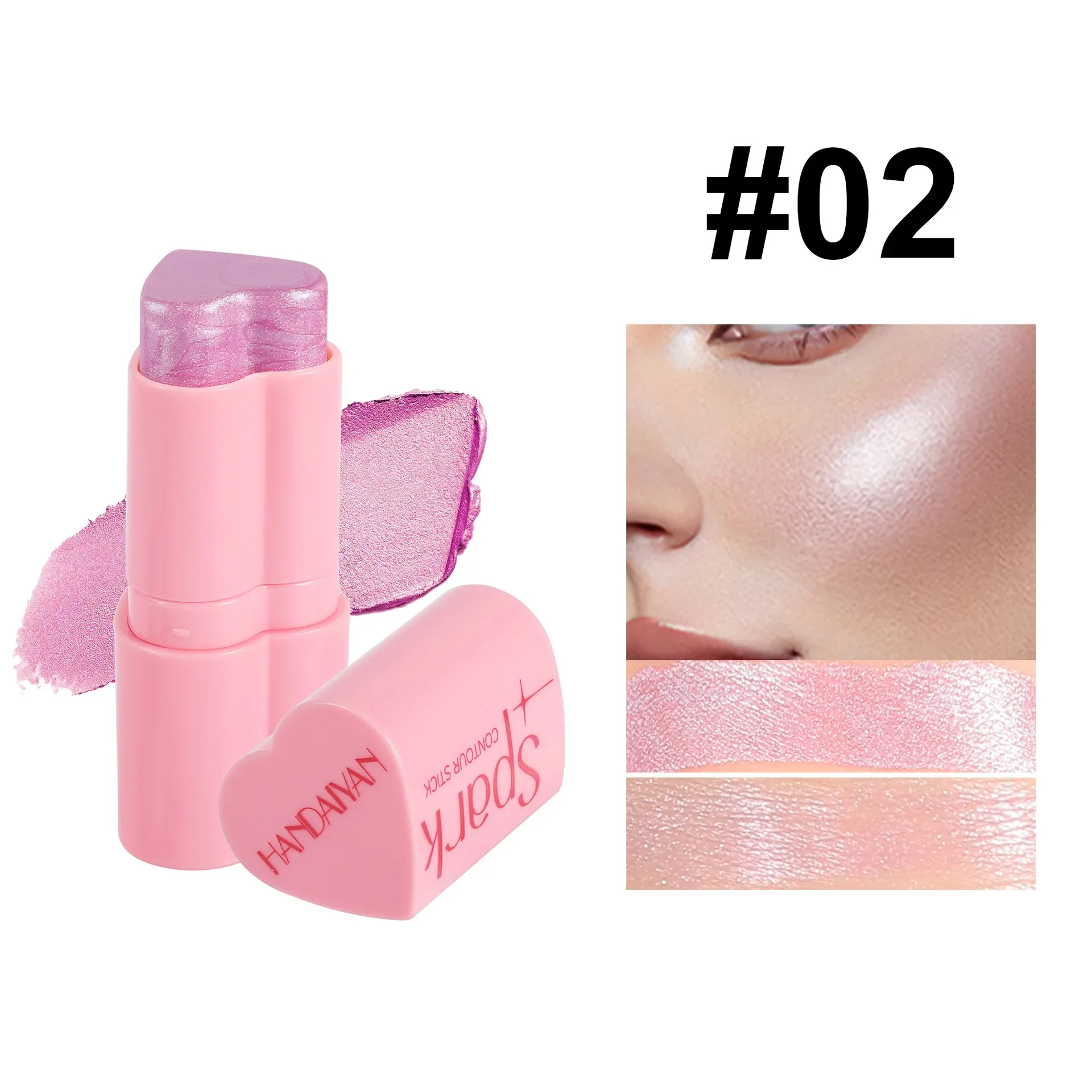 Unique Features HANDAIYAN Blush Highlighter Stick Blush Cream Contouring Stick Face Brightening Fine Shimmer Makeup