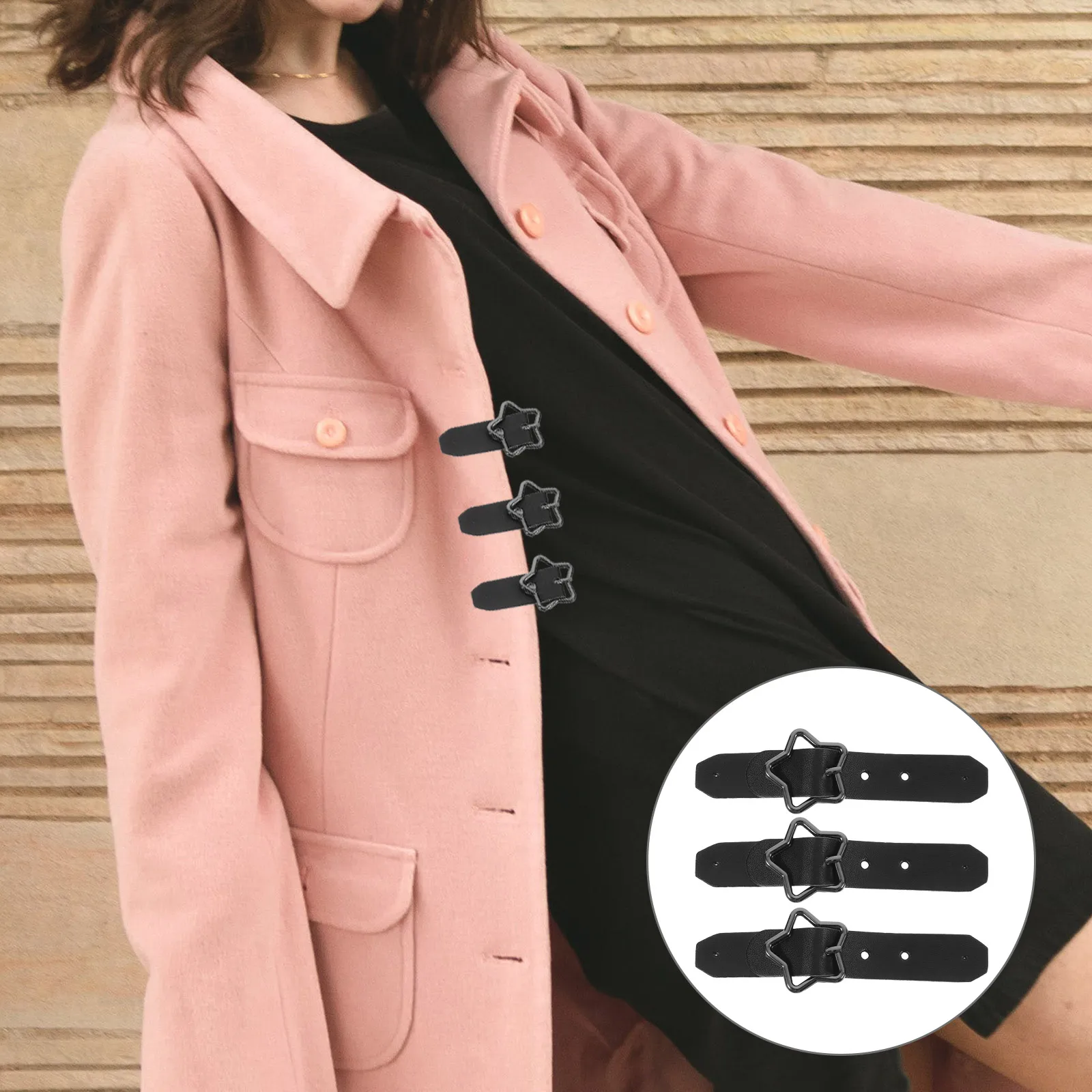 

3Pcs Metal Star-Shaped Toggle Buttons Sew-on Coat Buckles Sweaters Skirts Decorative Fasteners Metal Star Toggle