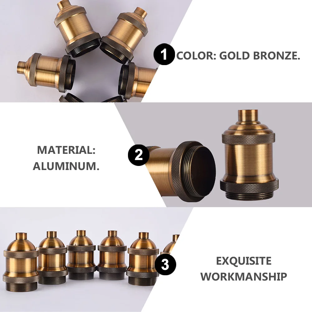 

2pcs Vintage E27 Screw Lamp Socket Retro Pendant Light Holder For Diy Lighting Decorative Bulb Base Adapter Compatible With