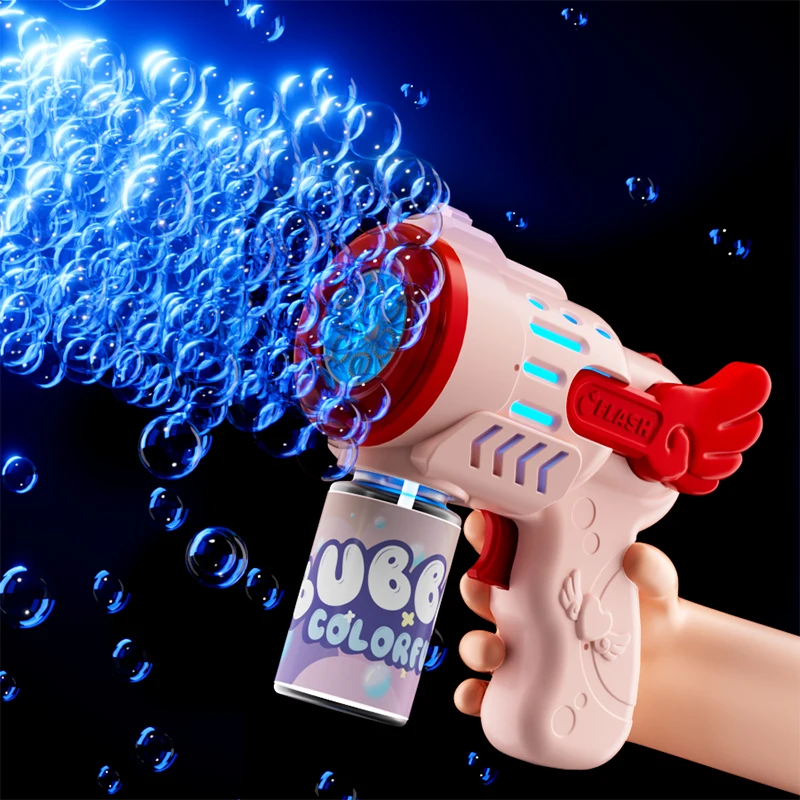 Vollautomatische Seifenblasenpistole Raketen-Seifenblasenmaschine Automatischer Blasenmacher mit Seifenblasenflüssigkeit Spielzeug für Kinder Strand Outdoor Seifenblasengeschenke – Detail 1