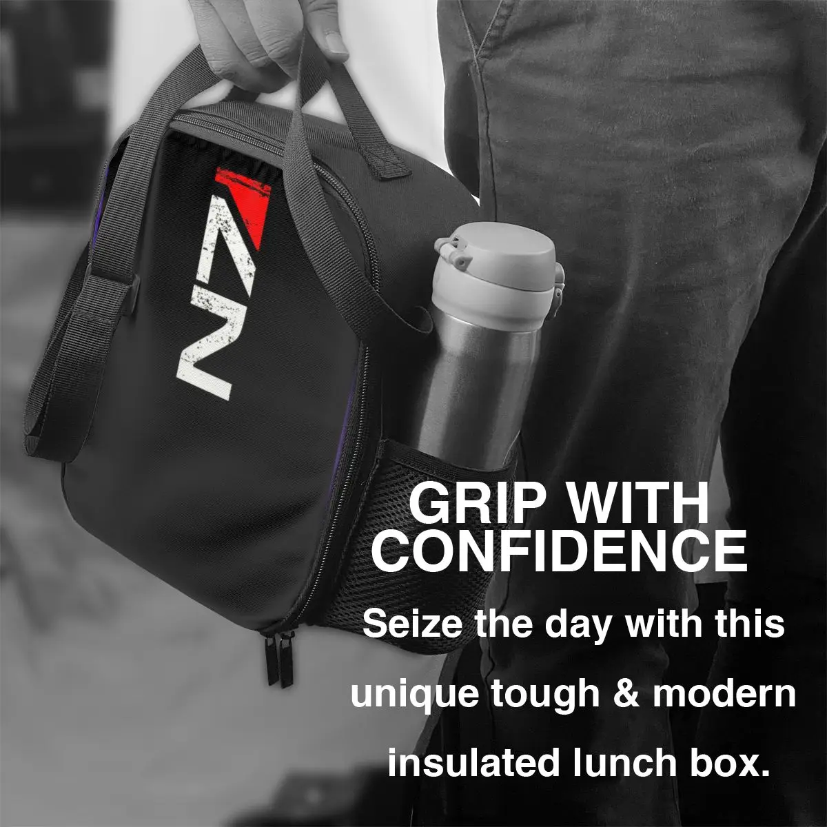 Custom Mass Effect N7 Lunch Bag Men Women Thermal Cooler Insulated Lunch Box for Student School