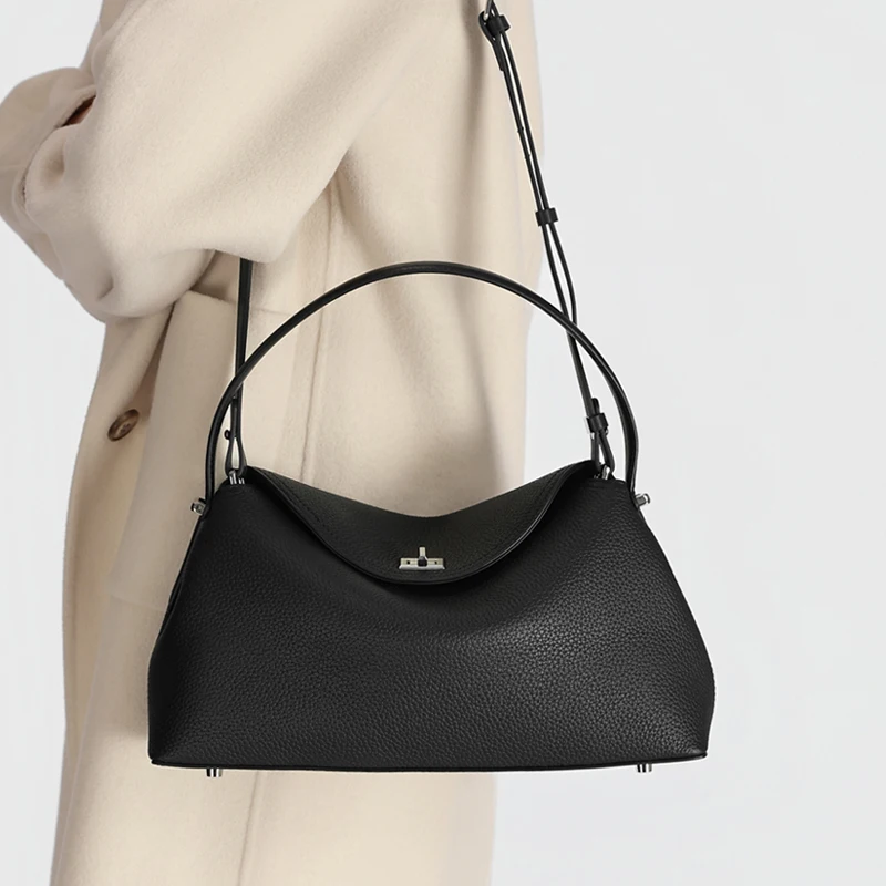 Women's Genuine Leather Tote Bag Pillow bag Large Capacity Shoulder Bag Patchwork Commute Handbag Luxury Designer Crossbody Bag