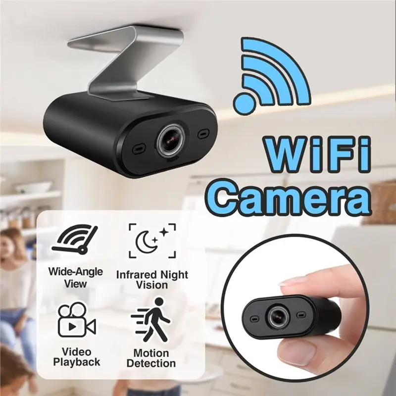 Smart Portable Pet Vehicle Monitoring Enabled 4PCS Wireless Mini Indoor Security Cameras With Night Vision Motion Detection